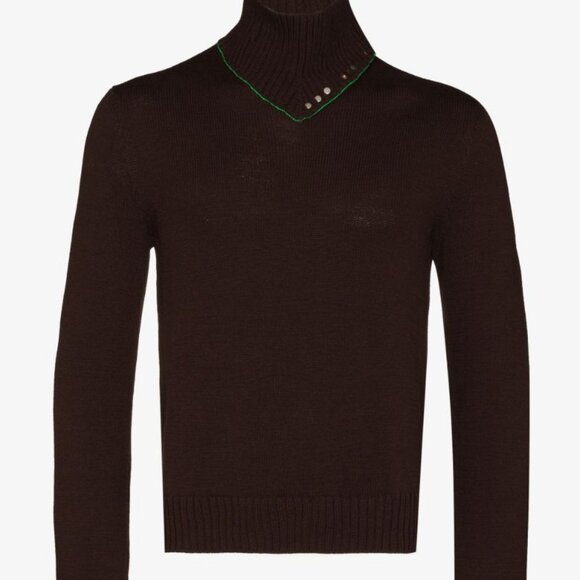 NEW BOTTEGA VENETA Made In Italy Wool Designer Turtleneck Sweater ebony 2663tn - Picture 4 of 4